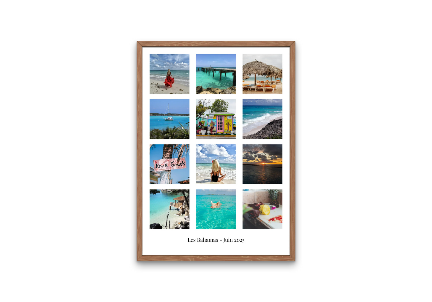 Affiche de voyage personnalisée et encadrée.