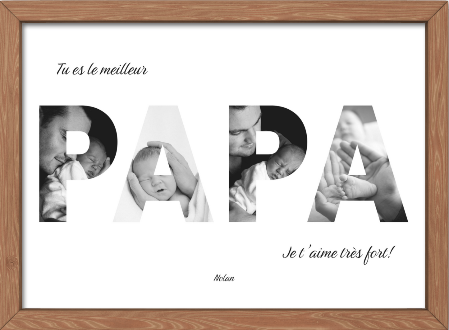 Affiche personnalisée encadrée Meilleur Papa
