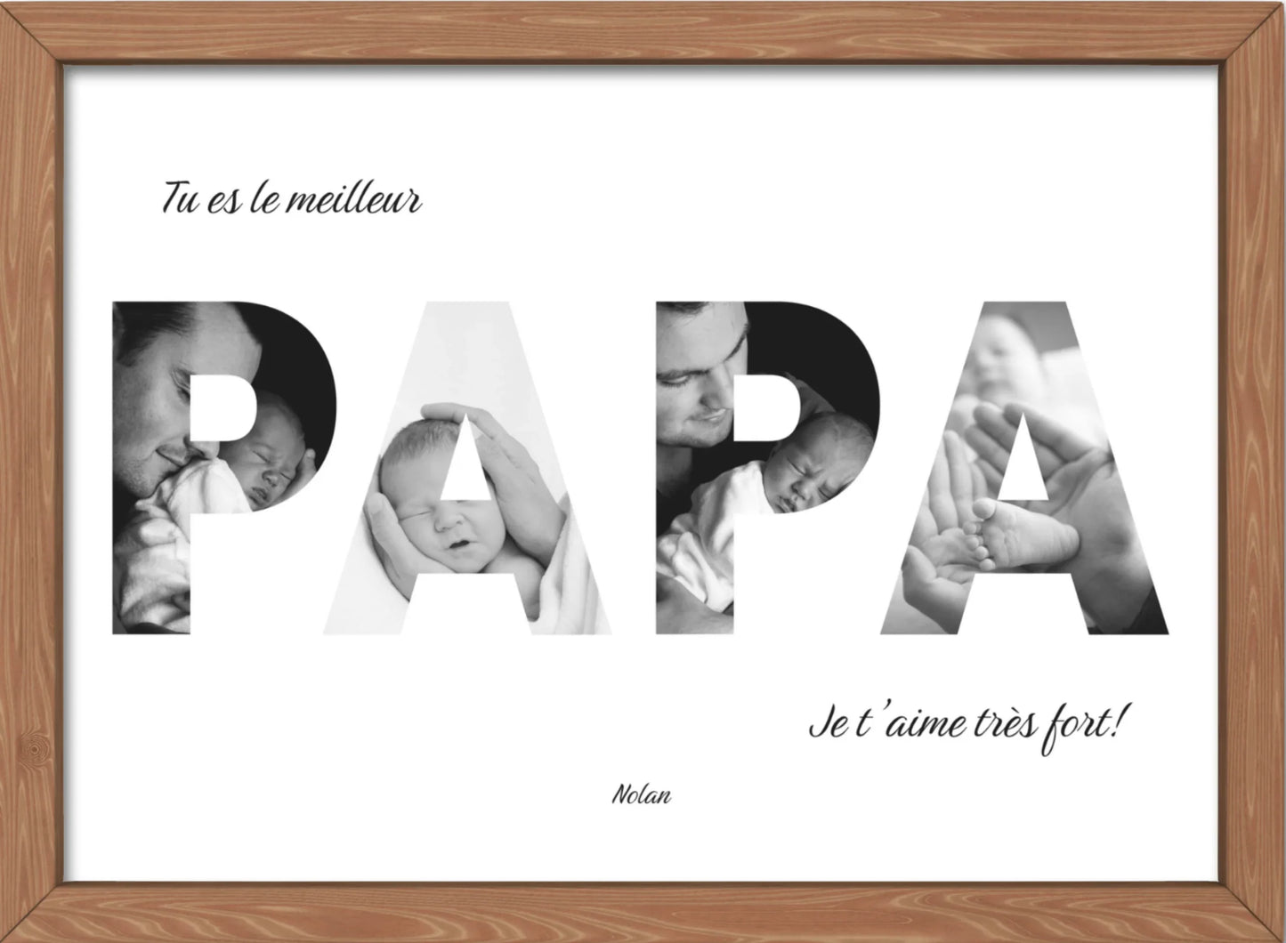 Affiche personnalisée encadrée Meilleur Papa