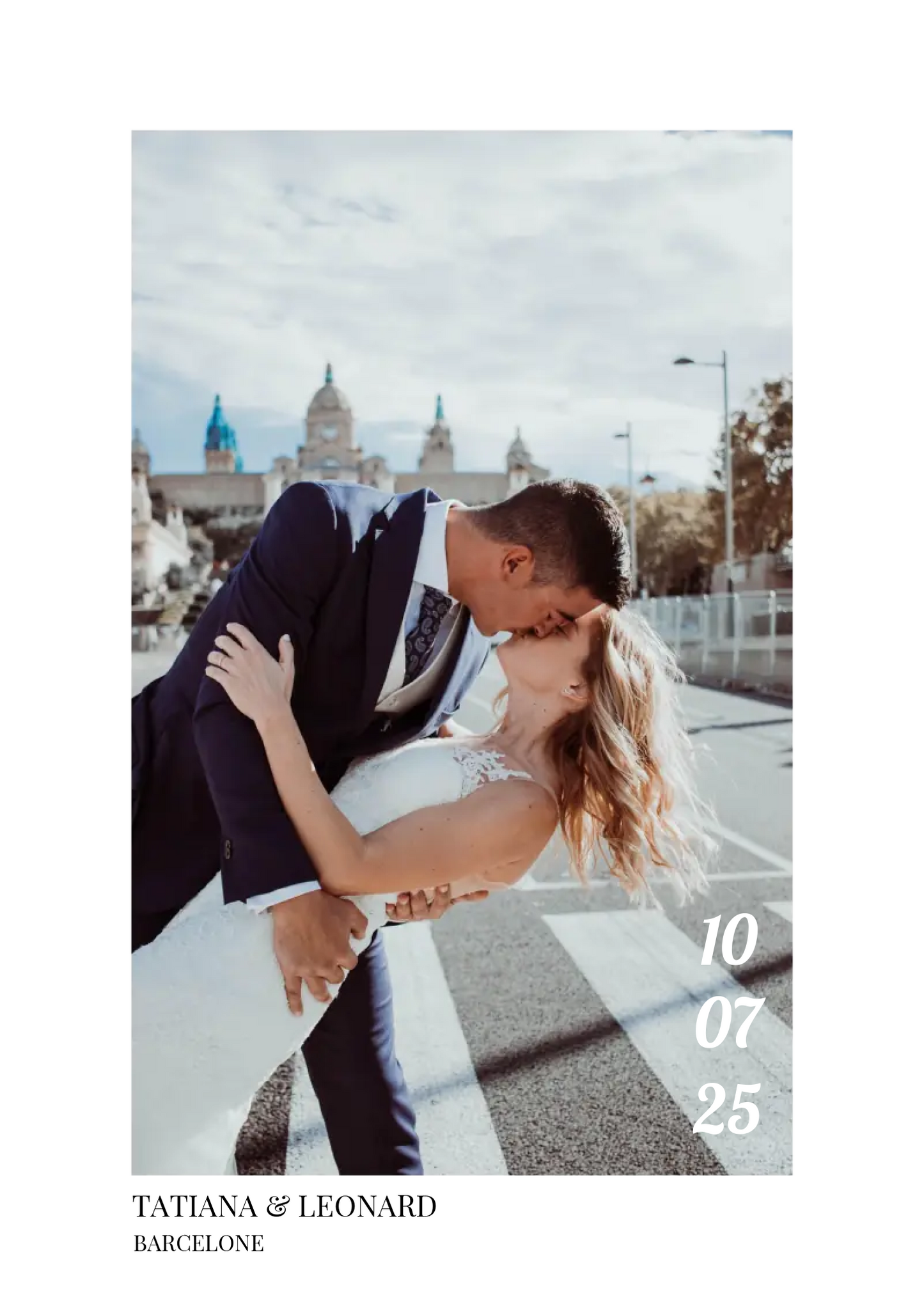 Détail de l'affiche personnalisée de mariage.