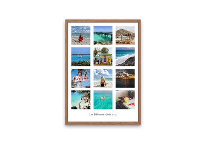 Affiche de voyage personnalisée et encadrée.