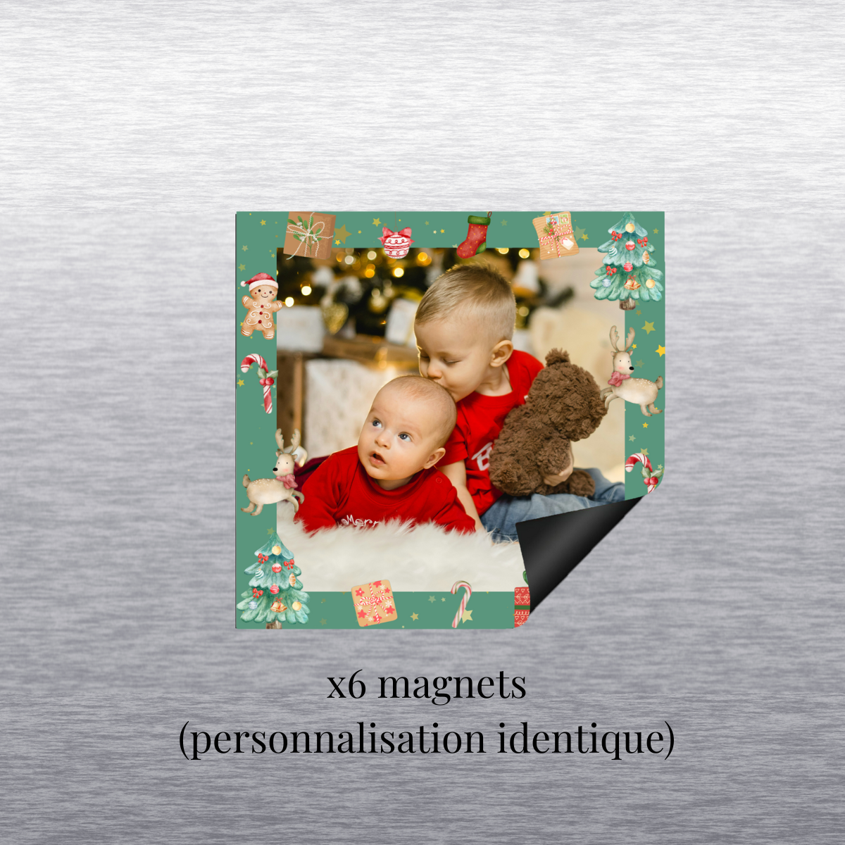 Détail impression magnet photo Noël