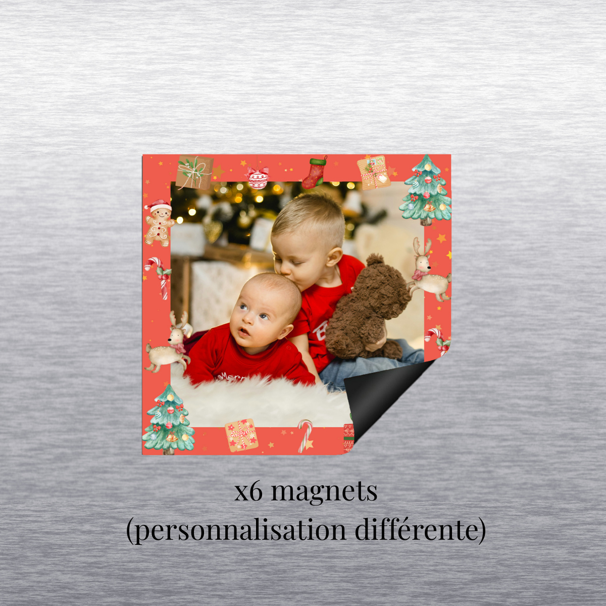 Détail impression magnet photo Noël