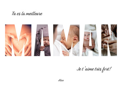 Détail affiche personnalisée meilleure maman