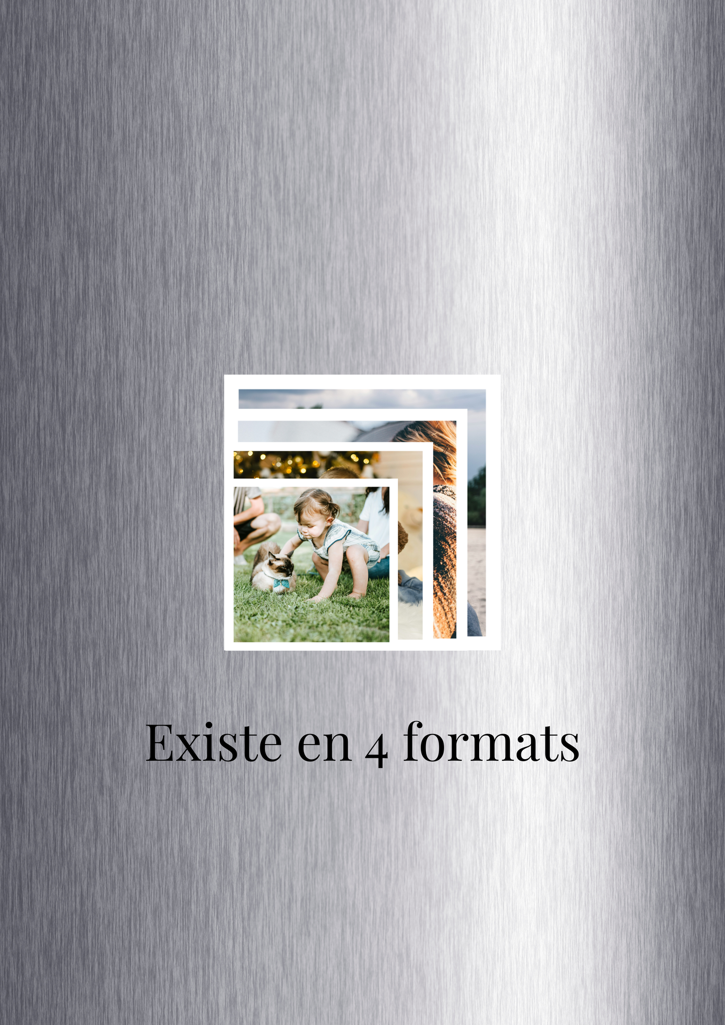 Présentation magnets carrés personnalisés sur frigo, existe en 4 tailles