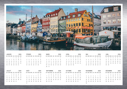 Calendrier magnétique photo simple sur frigo