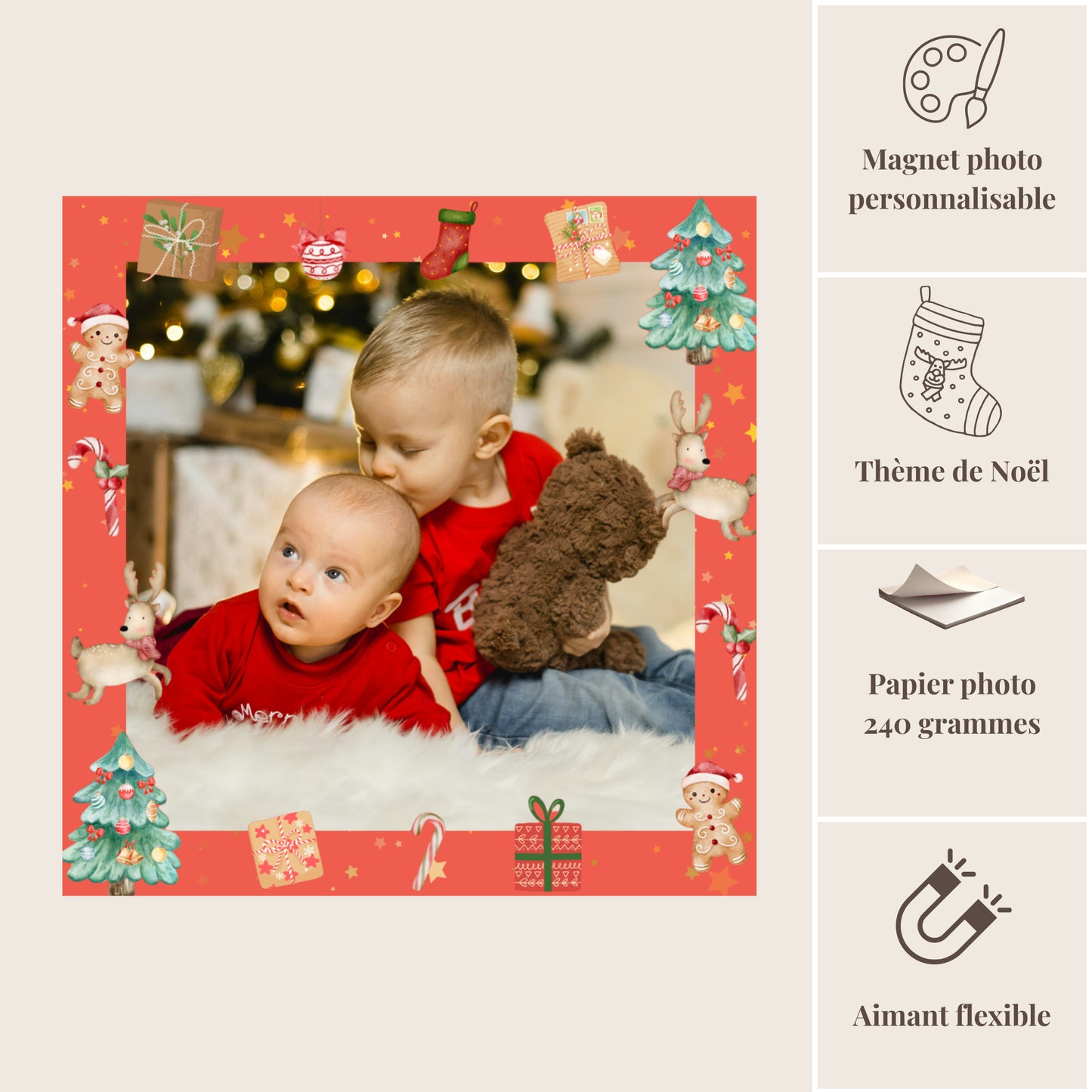 Caractéristiques magnet noel rouge
