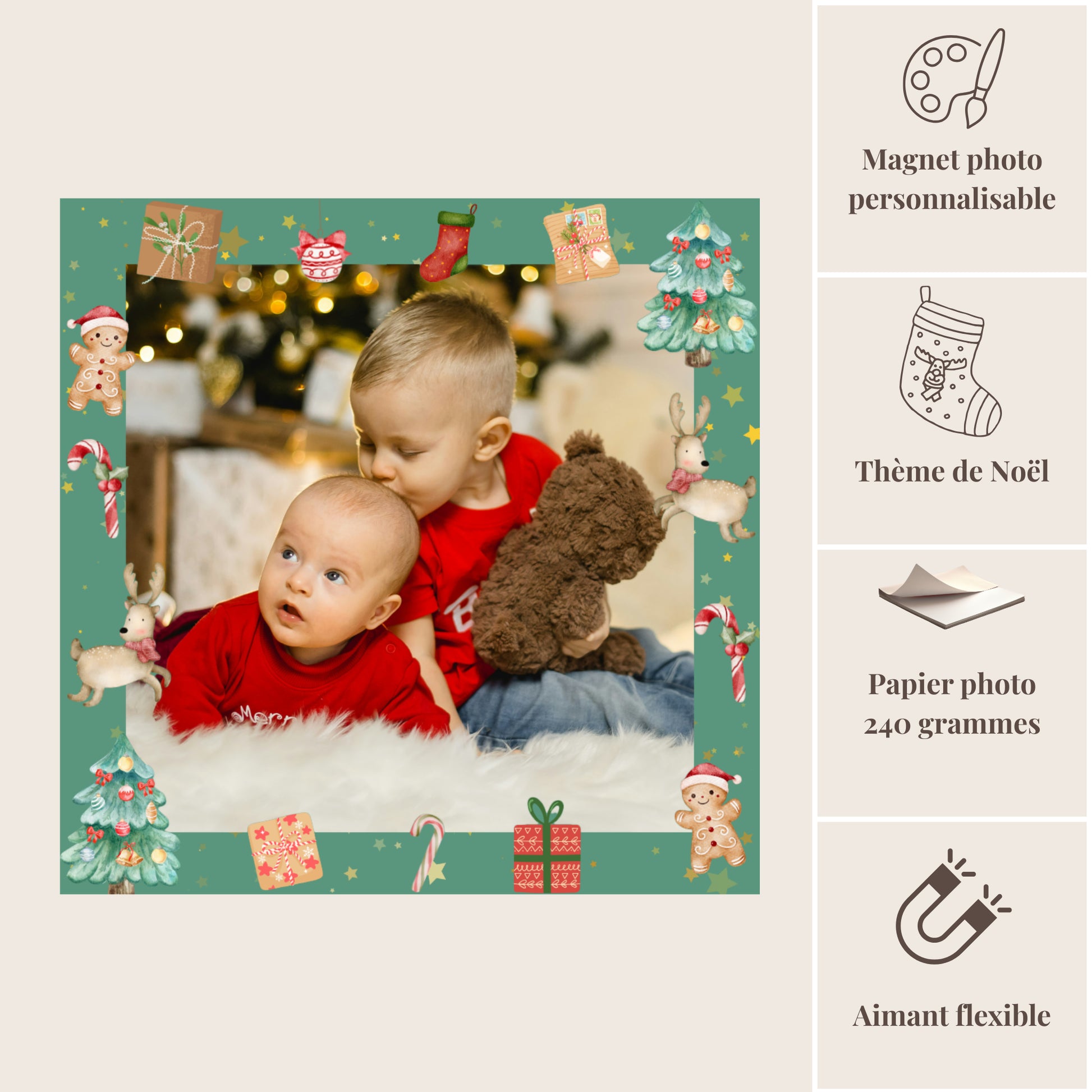 Caractéristiques magnet noel vert