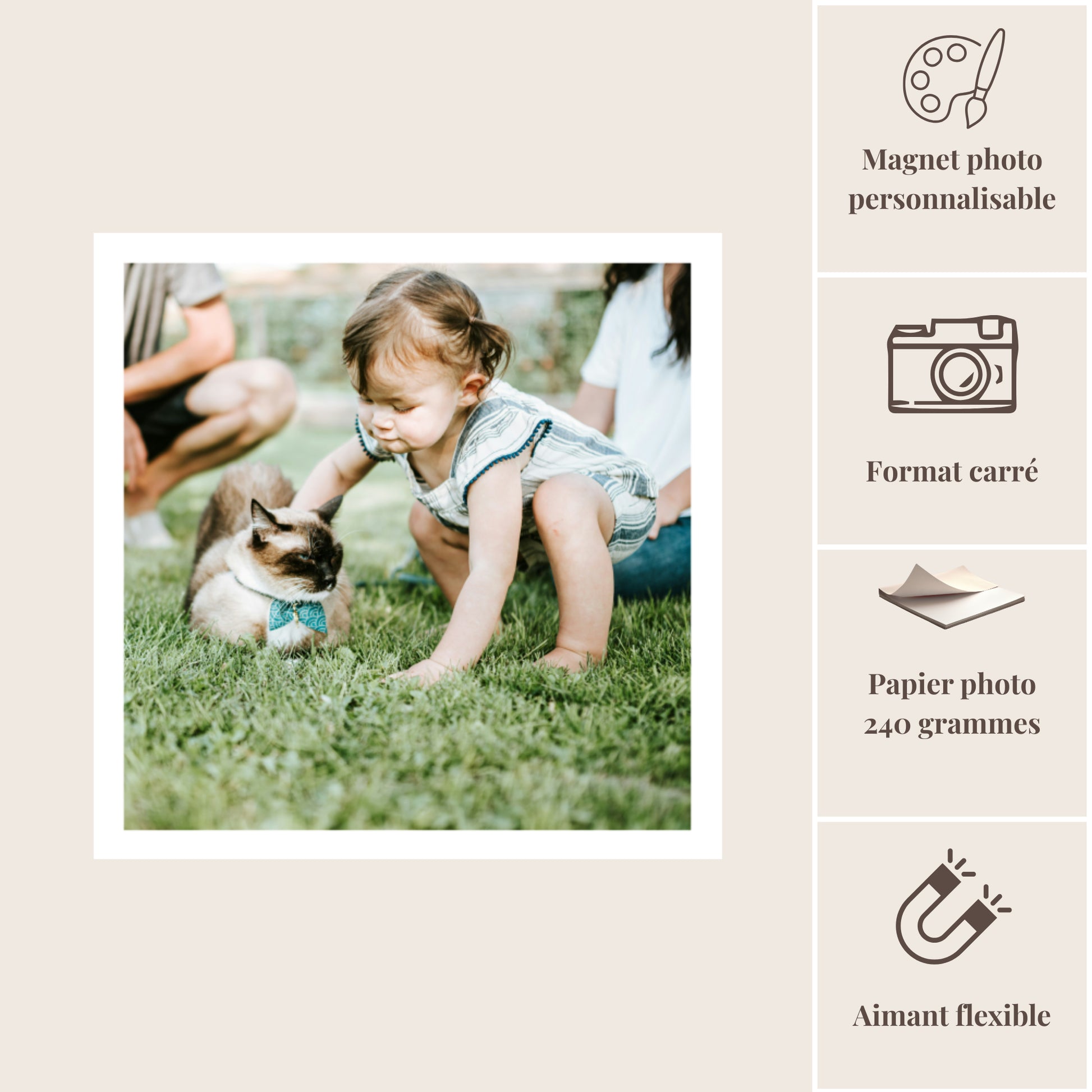 Caractéristiques techniques magnets photo personnalisés - impression haute qualité