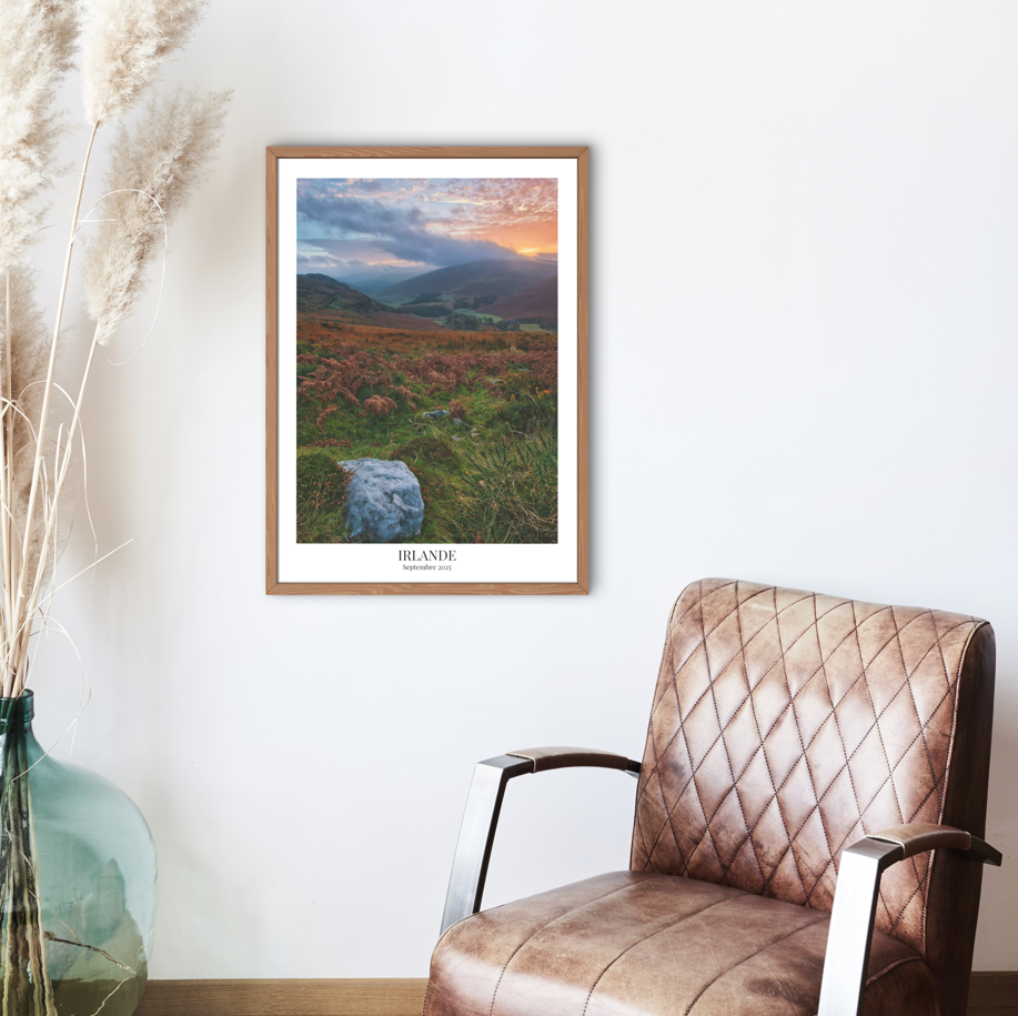 Affiche de voyage personnalisée et encadrée.