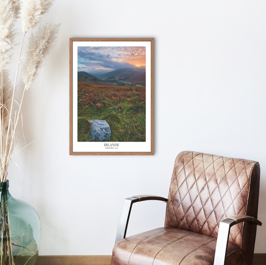 Affiche de voyage personnalisée et encadrée.