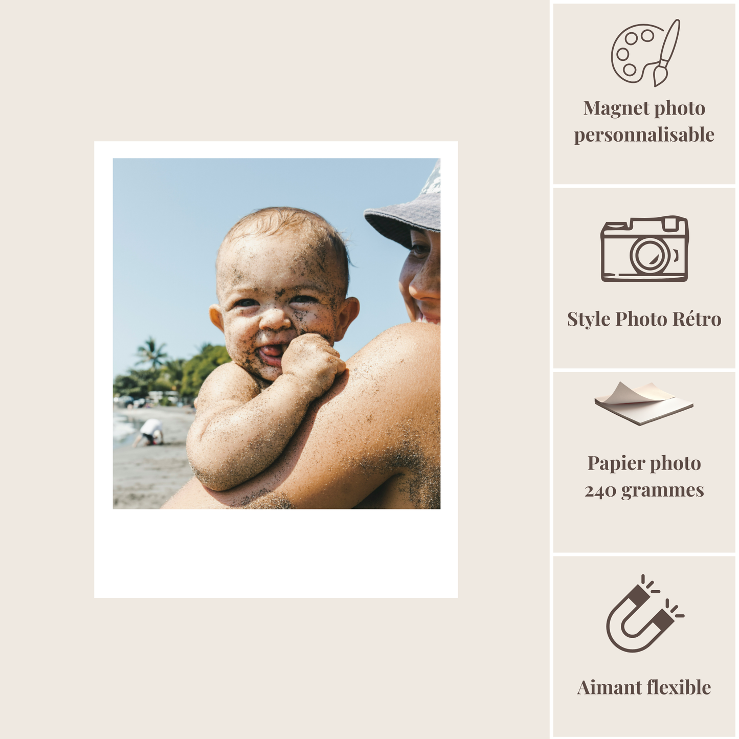 Magnet photo rétro vintage personnalisé - Détail du produit