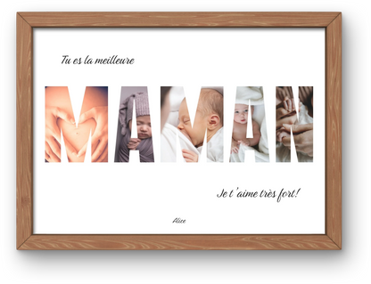 Affiche personnalisée encadrée Meilleure Maman